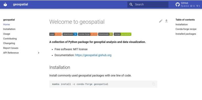 geospatial: A Python Package for Installing Commonly Used Geospatial Packages