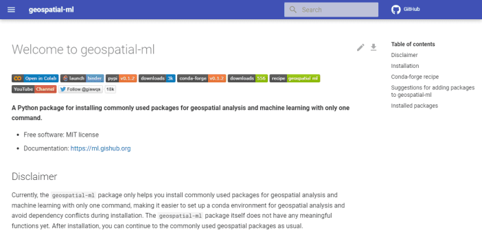 geospatial-ml: A Python Package for Installing Common Geospatial Machine Learning Packages