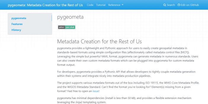 pygeometa: Python Package to Generate Metadata for Geospatial Datasets
