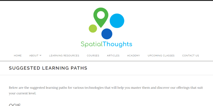 Free GIS Learning Paths by Spatial Thoughts