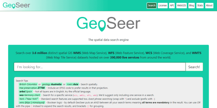 GeoSeer: The Spatial Data Search Engine