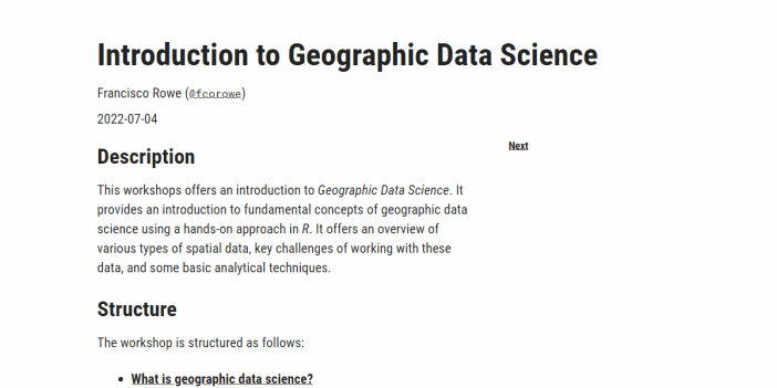 Introduction to Geographic Data Science