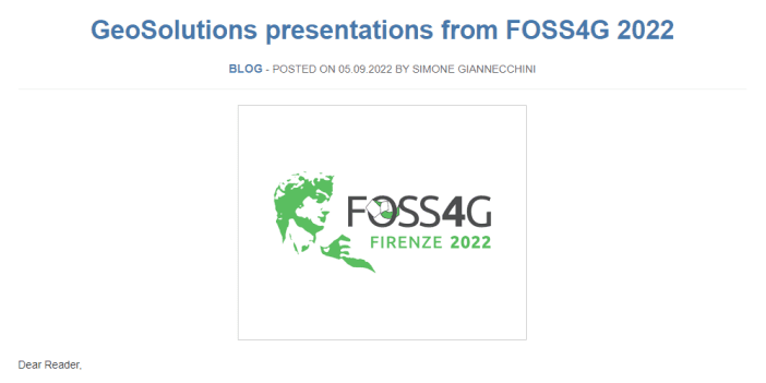 GeoSolutions Presentations at FOSS4G 2022