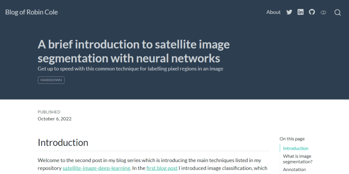 A Brief Introduction to Satellite Image Segmentation With Neural Networks